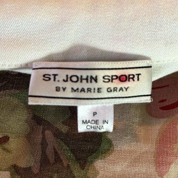 ST JOHN SPORT sz  12P Elegant Ecru Winter White Stretch Trim Gem Button NEW - Picture 15 of 16